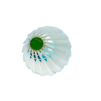 Lot de 12 balles de badminton d'entraînement LS100 professionnelles, légères, à plumes droites, haute durabilité, écologiques, de classe tournoi
