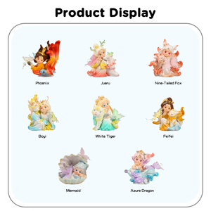 Figurine en résine sur le thème de <span class=keywords><strong>la</strong></span> mythologie chinoise Montagnes et Mers, boîte mystère, objet de collection, ornement de bureau ou de chambre, jouet artistique mignon pour filles - Product Image 5