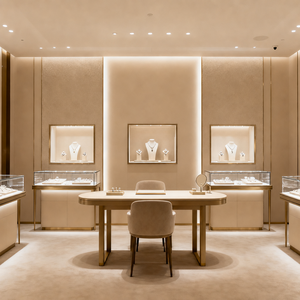 Comptoir de présentation de bijoux personnalisé de haute qualité, vitrine de présentation de bijoux pour la décoration intérieure de la boutique de bijoux - Product Image 3