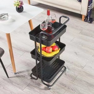 Factory Heavy Duty Metal Rolling Utility Cart <strong>Storage</strong> Rack Organizer with Wheels for <strong>Kitchen</strong> Bathroom Office Home <strong>Storage</strong> - Product Image 5