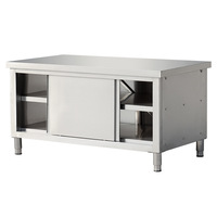 Plan de travail en acier inoxydable, îlot de cuisine commercial, table de préparation, adapté aux lignes d'assemblage alimentaire, aux boulangeries et aux restaurants