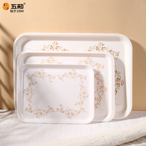 Melamine Dinnerware Set Peach Blossom Pattern Household Tableware Easy To Clean - Product Image 3