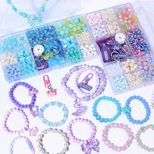 Nouveauté : Kit de perles en plastique pour la création de bijoux, jouet éducatif pour la fabrication de bracelets faits main, cadeau pour filles - Product Image 2