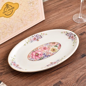 Assiettes à poisson de luxe personnalisées en gros, série florale Anna, vaisselle haut de gamme pour banquets de mariage - Product Image 3
