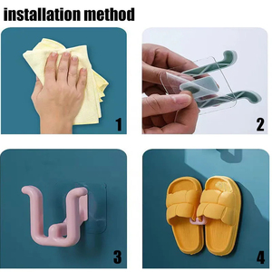 Wholesale Self-adhesive Bathroom Slipper <b>Rack</b> Simple Hook Toilet Drainage <b>Wall</b> <b>Mounted</b> Bedroom Storage <b>Shoe</b> Drying - Product Image 2