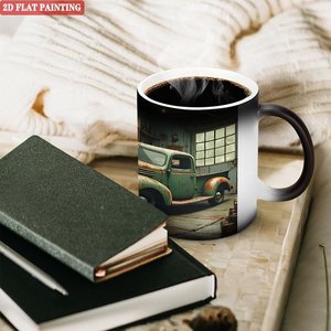 Frosted Black <b>Ceramic</b> Mug 11oz Heat Color Changing Magic Drinking <b>Cup</b> - Product Image 3