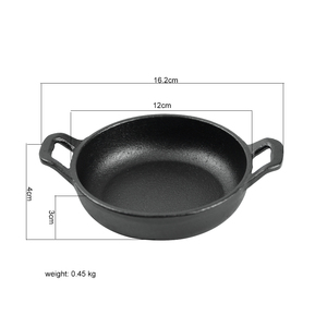 Utensilios <span class=keywords><strong>de</strong></span> cocina <span class=keywords><strong>de</strong></span> <span class=keywords><strong>hierro</strong></span> <span class=keywords><strong>fundido</strong></span> Sizzle Platter Fajita Pan Pre-sazonado Mini plato redondo <span class=keywords><strong>para</strong></span> servir Sartén - Product Image 4