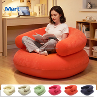 Canapé gonflable portable multicolore Mart, fauteuil gonflable individuel confortable, canapé gonflable pliable en PVC pour le camping en plein air
