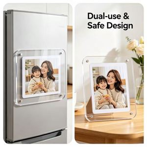 Shatterproof Acrylic Magnetic Photo <b>Frame</b> with Round Corner for Home & Office Desktop Display, <b>4x6</b>/5x7 Sizes - Product Image 5
