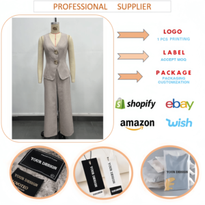 Conjunto de Dos Piezas de Ropa <span class=keywords><strong>para</strong></span> Mujer J015, <span class=keywords><strong>Chaleco</strong></span> sin Mangas de Color Sólido <span class=keywords><strong>para</strong></span> Mujer, Pantalones Anchos <span class=keywords><strong>con</strong></span> Abertura Lateral, Conjunto de Dos Piezas, <span class=keywords><strong>Traje</strong></span> de Oficina <span class=keywords><strong>para</strong></span> Mujer - Product Image 5