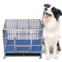 Cage pour chien en acier inoxydable, niche pliable, robuste, avec roues, pour l'extérieur