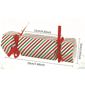 Garis-garis desain kepingan salju permen natal merah pita suguhan permen coklat pesta kebaikan kue kotak kue kering - Product Image 4