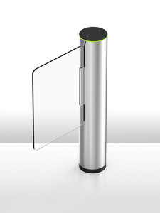 Porte battante cylindrique en acier inoxydable pour contrôle d'accès piétonnier, avec lecteur de carte IC et reconnaissance faciale, protection IP65 pour cantines et campus - Product Image 2