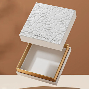Wholesale Custom Heaven Earth Cover Rigid <b>Eco</b>-Friendly 2mm Recyclable Two-Piece Gift Box Embossing Sponge Lining for Jewelry - Product Image 1