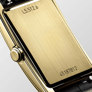 Montre à quartz pour femme, rectangulaire, dorée, chiffres romains, petit cadran secondaire, bracelet en cuir, montre-bracelet habillée Longinesing - Product Image 3