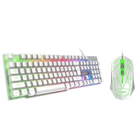 Ensemble clavier et souris mécaniques avec éclairage RVB rétroéclairé par LED OEM 1600-2400-3600 DPI Ensemble de jeu connecté par USB GKMC-003UB
