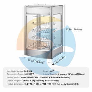 Nuova Vetrina Riscaldante per <span class=keywords><strong>Pizza</strong></span> a 4 Ripiani in Acciaio Inox di Grado Alimentare per Uso in Panetterie e Ristoranti - Product Image 6