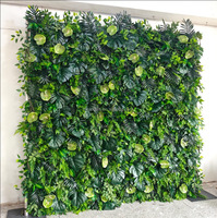 Mur végétal artificiel NINI en soie décorative 5D, toile de fond enroulable 2,4 m x 2,4 m, toile de fond Forêt Enchantée, mur de plantes vertes