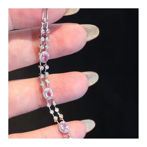 Xinfly Elegant 18K Gold Pink Sapphire Natural Diamond Bracelet Fine Jewelry <b>Bangles</b> - Product Image 1
