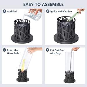 Db Modern <b>Tabletop</b> Fire Pit Glass Bio Ethanol Fuel Garden Decoration <b>Outdoor</b> <b>Heater</b> Eco Friendly Black - Product Image 4