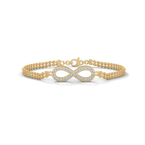 <b>White</b> Gold Rhodium Plated Infinity Round Zircon Charm <b>Bracelets</b> for Women Anniversary Gift - Product Image 6