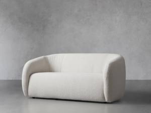 Canapé moderne d'intérieur de luxe confortable en tissu de lin à profil rond - Product Image 3