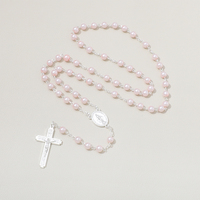 Offre Spéciale perle 8mm perles de verre catholique jésus croix chapelet vierge marie médaille collier bijoux religieux en gros