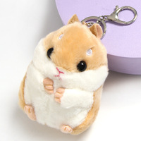 Porte-clés en peluche hamster adorable, best-seller en gros, pendentif animal de dessin animé en peluche pour sac à main, sac à dos, décoration, cadeau de mariage