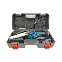 Gergaji Rantai Tanpa Kabel 4/6 Inci Motor Brushless 550W, Mesin Pemotong Kayu Mini Elektrik Satu Tangan, Dapat Disesuaikan untuk DIY