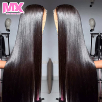 Venta al por Mayor de Pelucas de Cabello Humano Virgen Indio Crudo con Densidad del 200%, Peluca Frontal de Encaje HD Completo 13x4, Pelucas con Frente de Encaje Transparente para Mujeres Negras