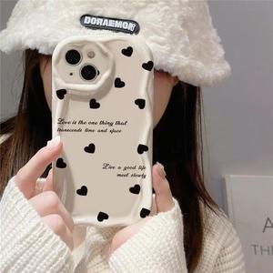 Cover per Cellulare in Silicone TPU con Stampa <span class=keywords><strong>Cuore</strong></span> <span class=keywords><strong>Nero</strong></span> e Bordo Ondulato per <span class=keywords><strong>iPhone</strong></span> 8 X Xr Xs 11 12 13 14 15 16 17 Max - Product Image 4