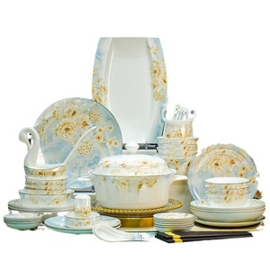 Service de table en céramique de Jingdezhen, ensemble de bols et assiettes en porcelaine fine pour la maison, petit coffret cadeau assorti - Product Image 5