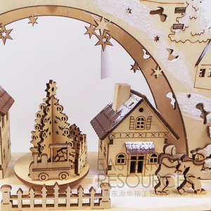 דיקט לייזר לחתוך אור עד חג המולד סצנה עם כפר חג המולד סצנת LED אור - Product Image 5