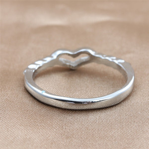 Heart Shape <b>Titanium</b> Steel <b>Ring</b> Silver Women's Fashion Jewelry Retro Pave Setting Gift 24098 - Product Image 2
