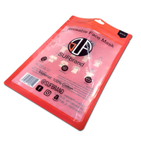 Sac de protection réutilisable en plastique transparent brillant avec fermeture éclair pour le stockage de masques faciaux et l'emballage de masques en feuille