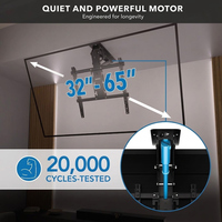 Support TV motorisé dissimulé pour table, 50 kg, inclinaison électrique 0-75 degrés, avec télécommande pour table de conférence