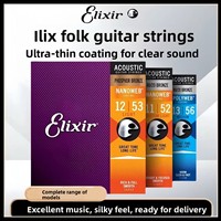Cordes de guitare Elixir, ensembles de cordes en laiton enduites sous vide, cordes de guitare folk, fils enduits en bronze phosphoreux et laiton, ensemble complet