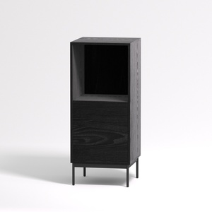 Comodino Minimalista Moderno Italiano in Pietra, Multifunzionale, per Stanze Piccole, Ultra-Sottile, con Spazio di Archiviazione, Arredamento Camera da Letto, Nero - Product Image 3