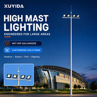 Poteau d'éclairage LED octogonal en aluminium galvanisé à chaud de haute qualité pour extérieur, 10m-30m, pour stades, aéroports et autoroutes