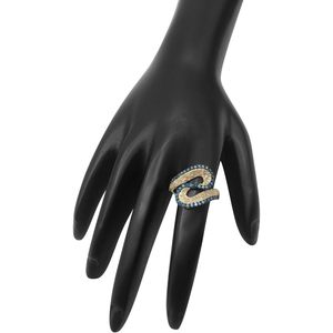 Anillo Ornaatis Diamond Wave de 1.09 quilates de oro amarillo chapado en plata de ley 925 con corte redondo para uso diario de mujer - Product Image 4