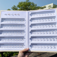 Tableau de comparaison des carats de diamants en zircone cubique avec logo personnalisé gratuit, référence des tailles de bagues, 11 formes de pierres précieuses