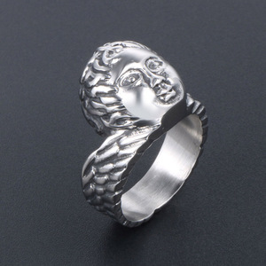 แหวนหัวมนุษย์สแตนเลส SA869 เครื่องประดับแฟชั่นสำหรับทุกเพศสวมใส่ได้ทุกวัน - Product Image 2