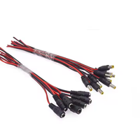 Cable de Alimentación CC Macho de 5.5x2.1mm, Conector de Alimentación CC Negro, Cable de Soldadura