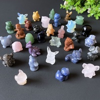 Vente en gros Assortiment de sculptures d'animaux Pierre semi-précieuse Artisanat Quartz Cristal Chien Ours Chat Sculpture Figurines d'animaux en cristal