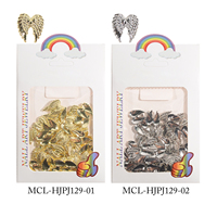 20pcs ailes dorées/argentées pour ongles de créateur d'ange breloques en alliage d'aile d'ange breloque d'art d'ongle