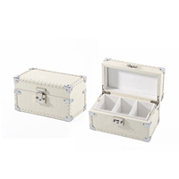 Boîtes à montres en cuir PU blanc de luxe multifonctions rectangulaires de marque HX modèle HX-1245
