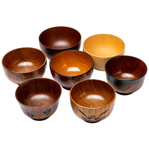 Bols en bois créatifs pour enfants avec gravure, grands bols en bois de jujube pour adultes, adaptés à un usage domestique, aux hôtels et - Product Image 5