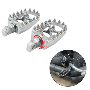 Reposapiés Delanteros y Traseros CNC para Motocicleta Harley X48 XL1200 750 883 Breakout Heritage, Pedales de Aluminio en Negro Cromado - Product Image 3
