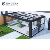 ENGGIA Véranda autoportante moderne avec structure en aluminium, double vitrage trempé Low-E, insonorisée, écologique, pour résidentiel, hôtel, extérieur