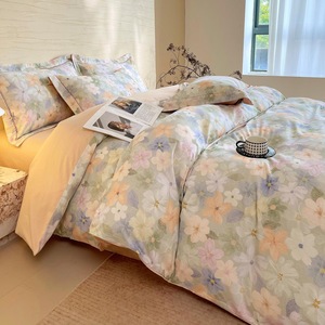 Fuyunmi Duvet Cover Set 100% Cotton Floral Print 4-Piece <b>Bedding</b> Home Use - Product Image 3
